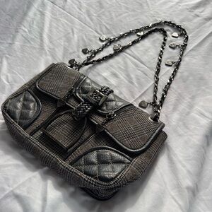 Luella Vintage Two-Way Chain Strap Tweed Handbag